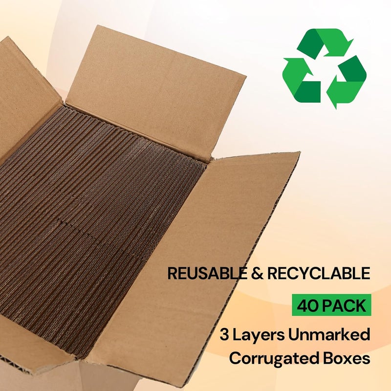 ZBEIVAN Shipping Boxes Mailers 5x4x4 inches Corrugated Cardboard Small Packing Kraft Moving Mailing Box, Pack of 40 - Image 3
